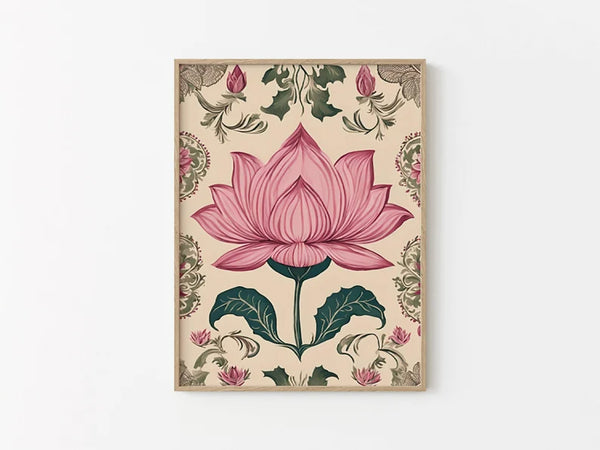 Floral Print Indian Folk Art Traditional Indian Floral Printable Wall Art