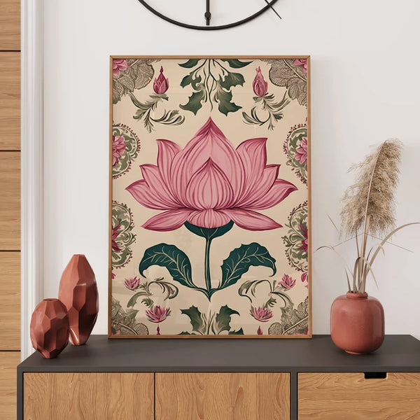 Floral Print Indian Folk Art Traditional Indian Floral Printable Wall Art