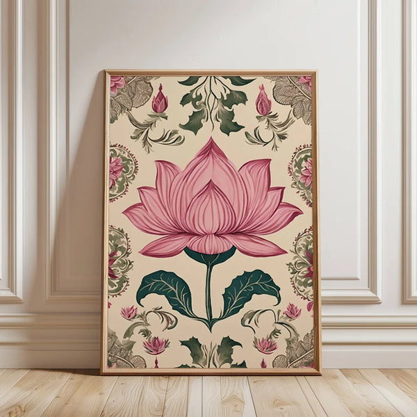 Floral Print Indian Folk Art Traditional Indian Floral Printable Wall Art