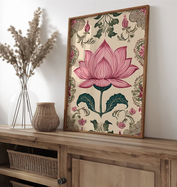 Floral Print Indian Folk Art Traditional Indian Floral Printable Wall Art
