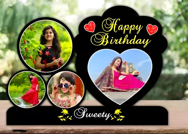 Wooden cutout photo frame best couple anniversary