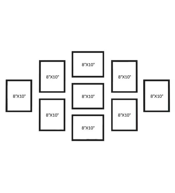 Synthetic Black Collage Photo Frames, Set of 9 - Online Framing