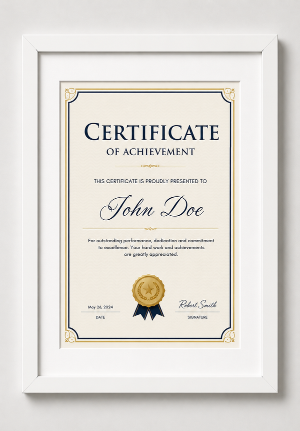 Certificate Frame – A4 & A3 | Premium Wooden Frames | Online Framing