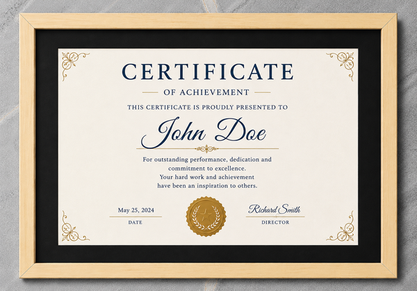Certificate Frame – A4 & A3 | Premium Wooden Frames | Online Framing