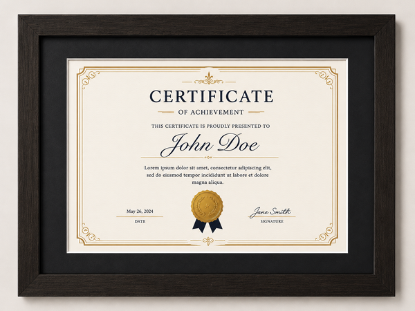 Certificate Frame – A4 & A3 | Premium Wooden Frames | Online Framing
