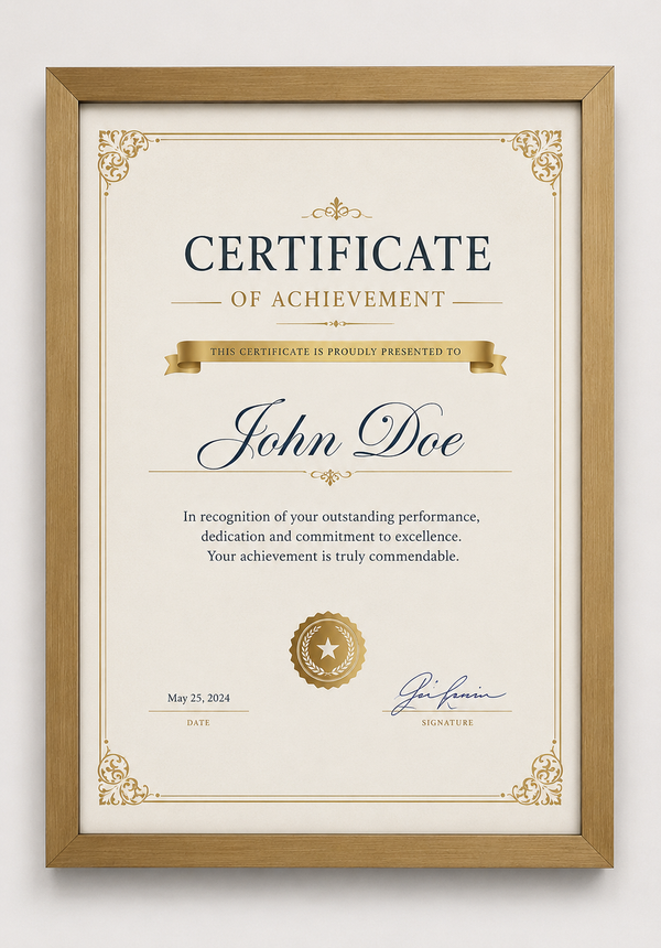Certificate Frame – A4 & A3 | Premium Wooden Frames | Online Framing