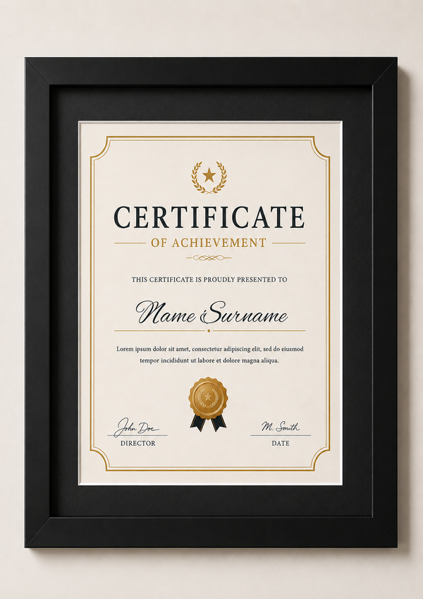 Certificate Frame – A4 & A3 | Premium Wooden Frames | Online Framing