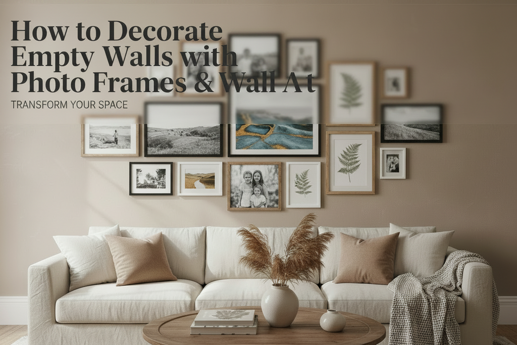 How to Decorate Empty Walls with Photo Frames & Wall Art