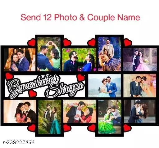 Couple Cutout Photo frame with Name