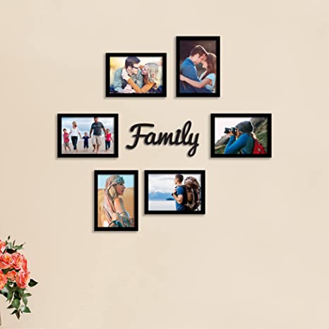Family wall photo frames with mdf plaque for home living room