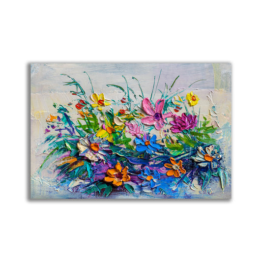 Beautiful Bouquet Of Colourful Wild Flowers Painting Style Modern Design