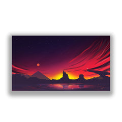 Minimal Sunset Landscape Digital Painting
