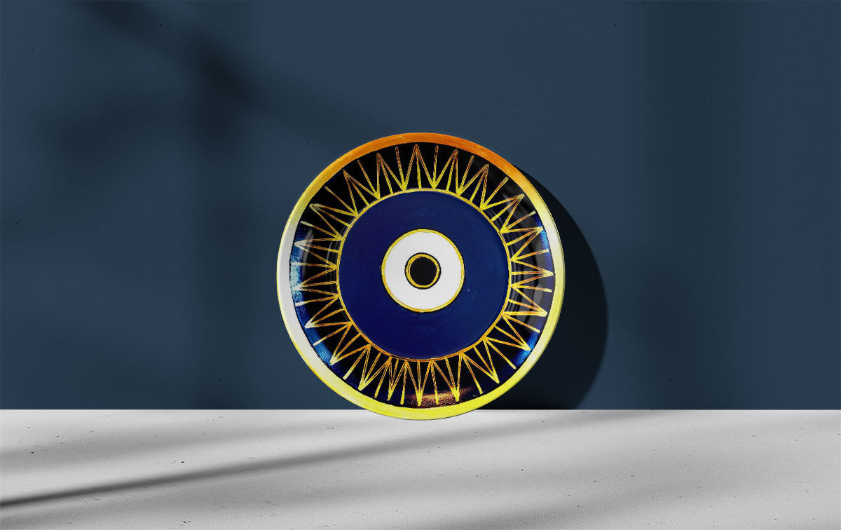 Evil Eye Hand Art Hand Painted Wall Plate