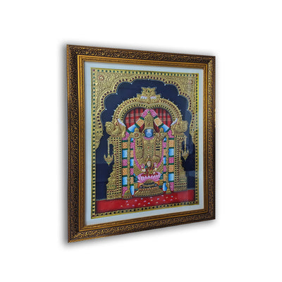 Shree Tirupati Balaji with Saraswati Tanjore Painting