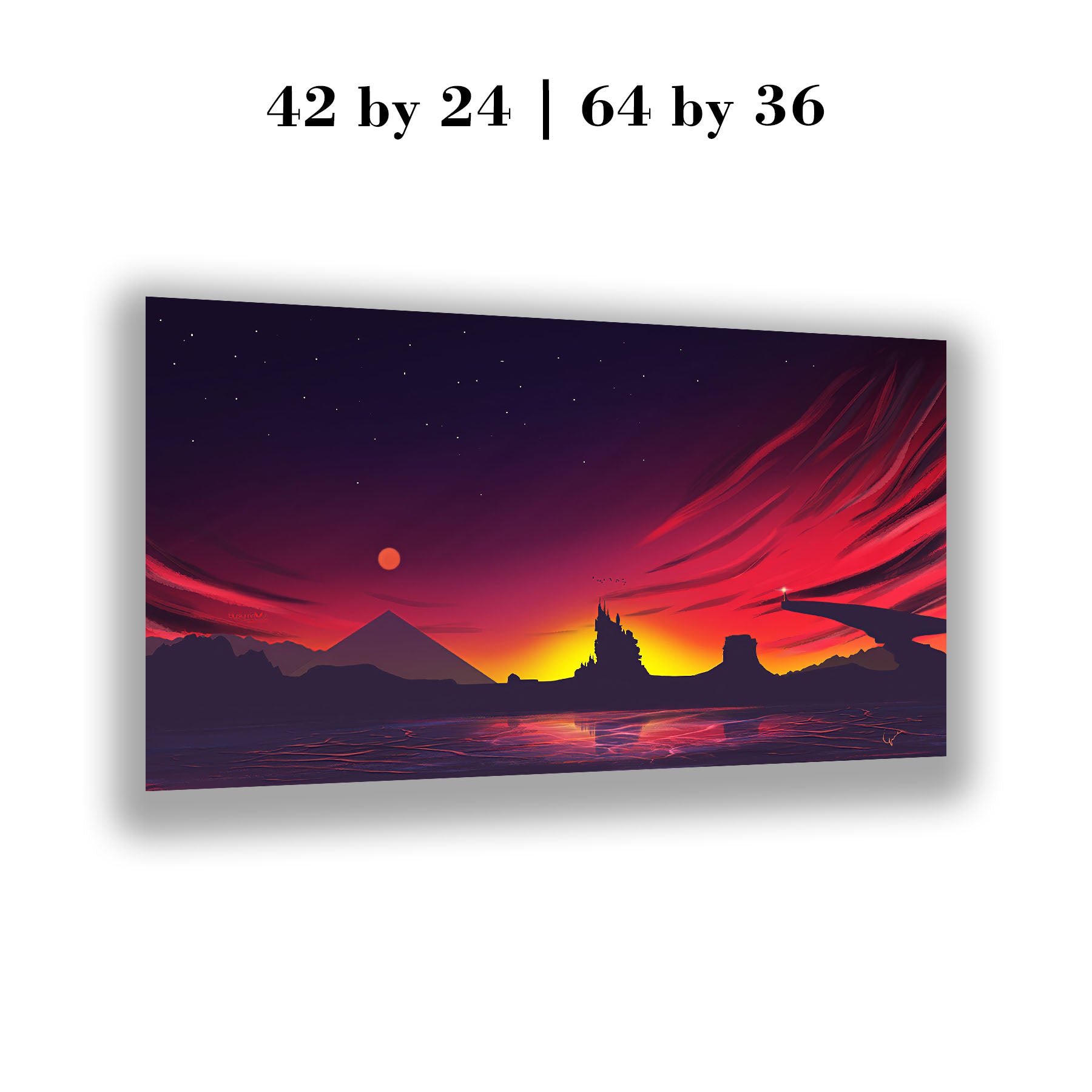 Minimal Sunset Landscape Digital Painting