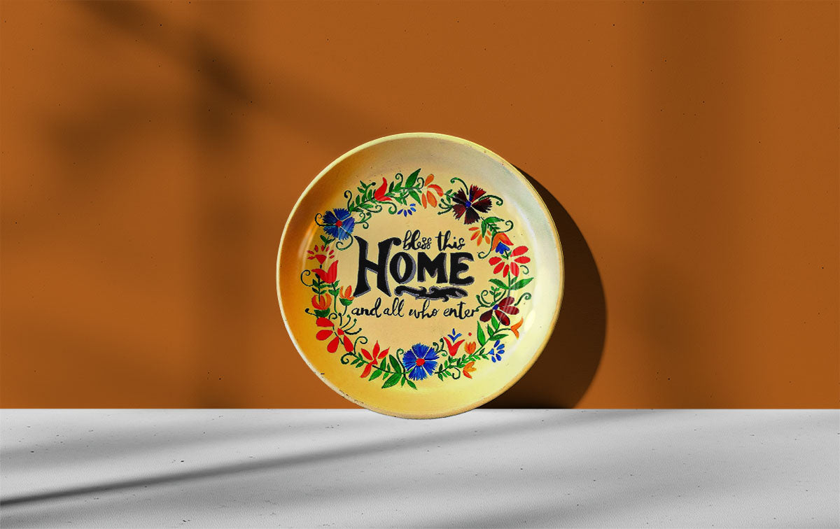 Bless This HOME and All Who Enter Thought Decorative Handmade Plate