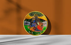 Radha Krishna Sitting On Assana Decorative Handmade Decorative Plate
