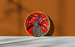 Indian Peacock Hand-Painted Wall Plate