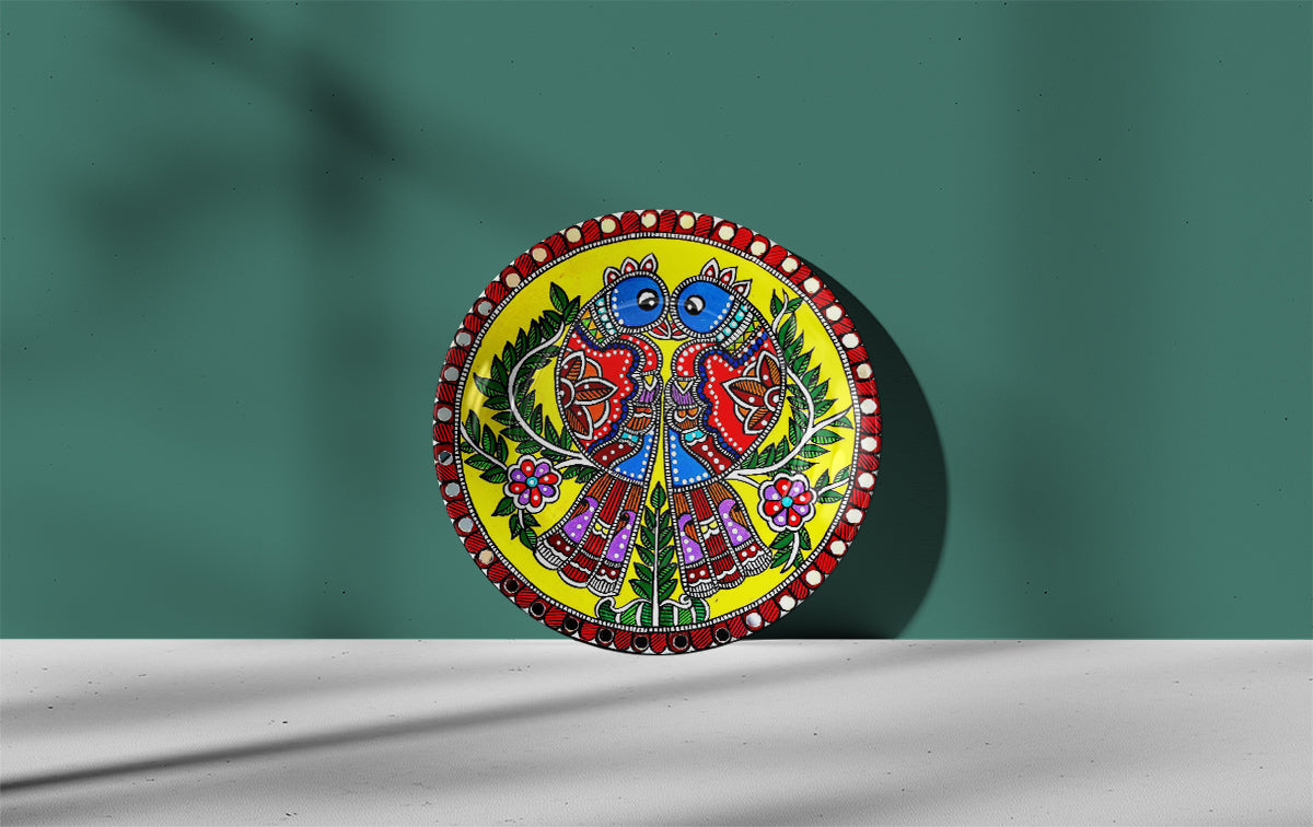 Fusion Madhubani Hand Painted Plates