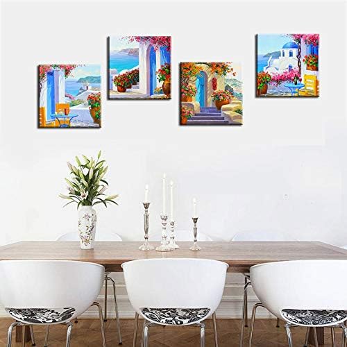 Set of four abstract paintings