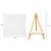 Mini Wooden Display Easel Tripod Stand and Canvas Panels (4x4 inches) | Acid-Free | MDF Board | Anti-Fungal | for Oil & Acrylic Painting (Set of 5)