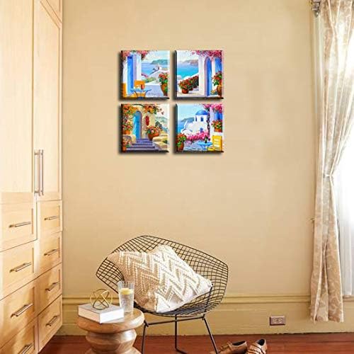 Set of four abstract paintings