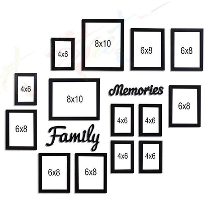 Family Memories Set Of 14 Individual Wall Photo Frame