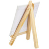 Mini Wooden Display Easel Tripod Stand and Canvas Panels (4x4 inches) | Acid-Free | MDF Board | Anti-Fungal | for Oil & Acrylic Painting (Set of 5)