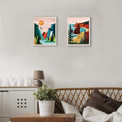 Set of four abstract paintings