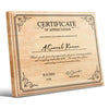 Personalized Wooden Engraved Certificate | Certificate Frame & Plaques