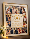 50th Golden Wedding Anniversary Photo Frame – Personalized Couple Photo Collage Frame