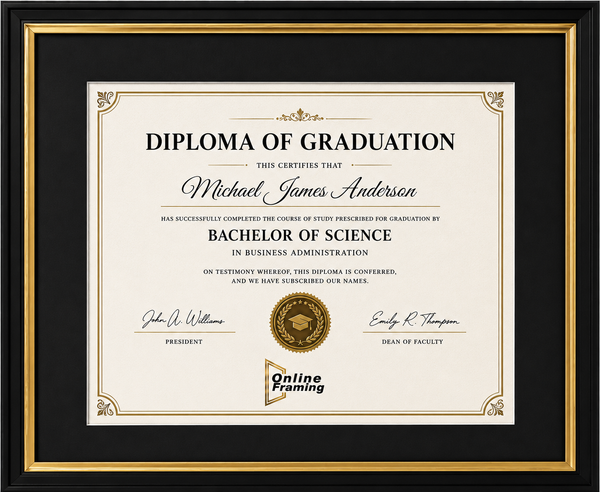 Executive Certificate Display Frame | Premium Wall-Mounted Degree & Diploma Frame with Crystal Clear Acrylic