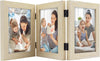 Three Picture Frame Hinged Photo Frame Folding Wedding Family Frames Collage with Glass