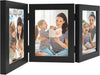 Three Picture Frame Hinged Photo Frame Folding Wedding Family Frames Collage with Glass