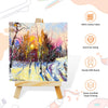 Mini Wooden Display Easel Tripod Stand and Canvas Panels (4x4 inches) | Acid-Free | MDF Board | Anti-Fungal | for Oil & Acrylic Painting (Set of 5)