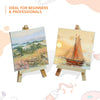 Mini Wooden Display Easel Tripod Stand and Canvas Panels (4x4 inches) | Acid-Free | MDF Board | Anti-Fungal | for Oil & Acrylic Painting (Set of 5)