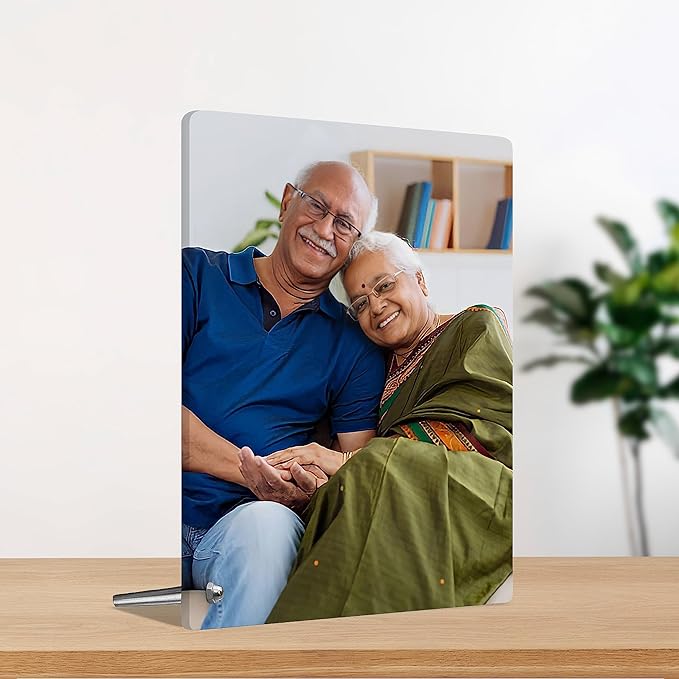 Personalized/Customized HD Clarity Acrylic Table Top Frameless Picture Photo Frame | (6 x 8 Inches )