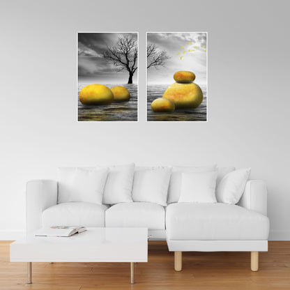 Abstract-golden-stone-art-hanging-pictures-waves-artistic Paintings