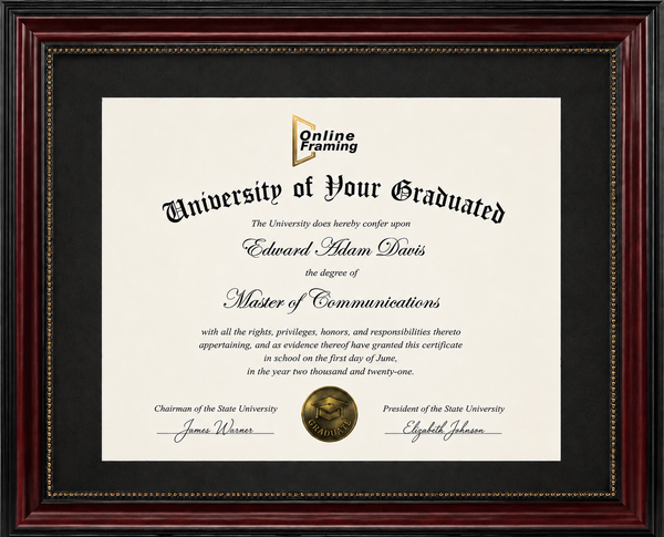 Executive Carved Certificate Display Frame | Premium Wall-Mounted Degree, Diploma & Award Frame with Crystal Clear Acrylic