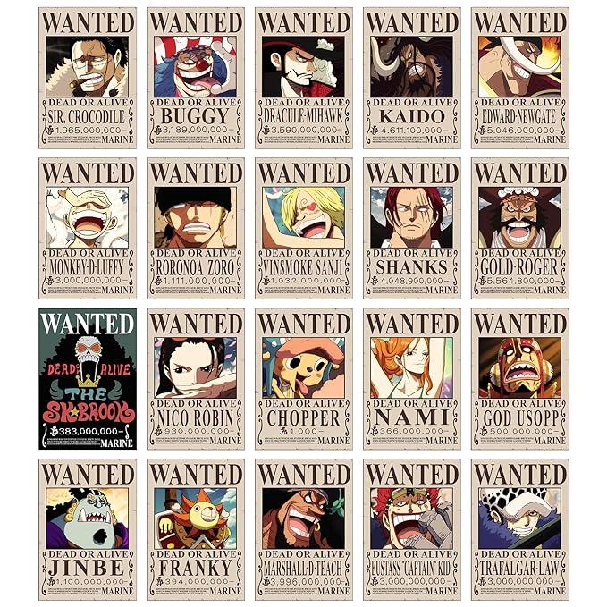 Pack of 20 Anime One Piece Poster Merchandise For Wall Decoration