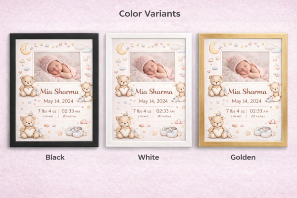 Personalized Newborn Baby Photo Frame – Custom Infant Memory Frame