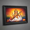 Premium Golden Framed Goddess Saraswati Wall Art for Home Decor