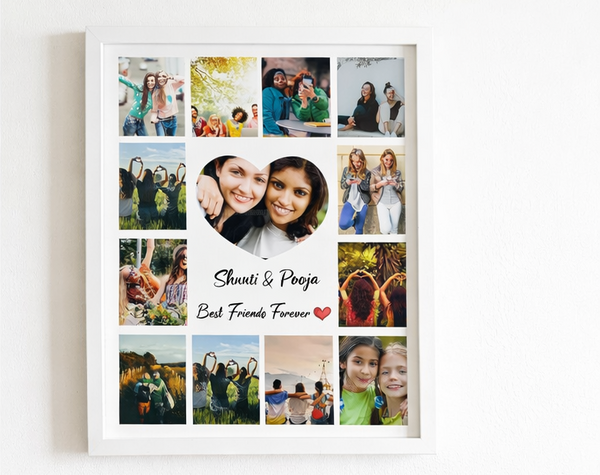 Birthday Photo Frame for Best Friend – Personalized Friendship Collage Frame