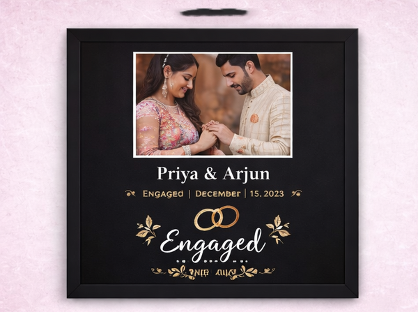 Personalized Engagement Photo Frame – Custom Ring Ceremony Picture Frame