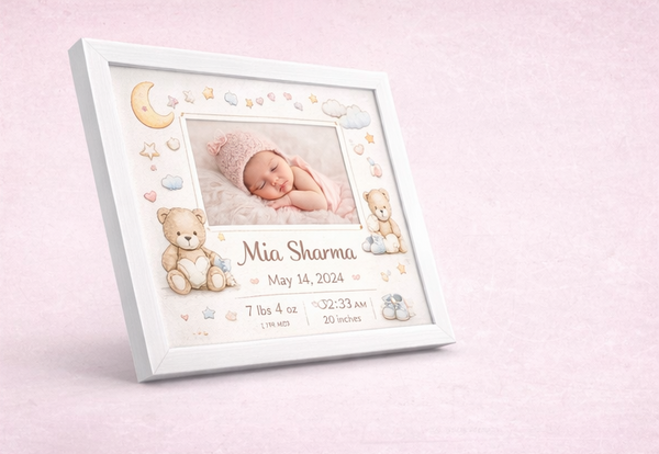 Personalized Newborn Baby Photo Frame – Custom Infant Memory Frame