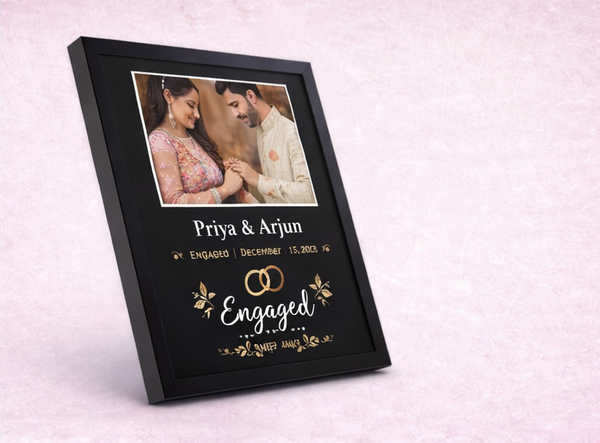 Personalized Engagement Photo Frame – Custom Ring Ceremony Picture Frame