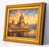 Premium Golden Architectural Cityscape Wall Art Frame Decor