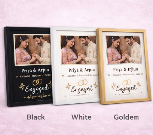 Personalized Engagement Photo Frame – Custom Ring Ceremony Picture Frame