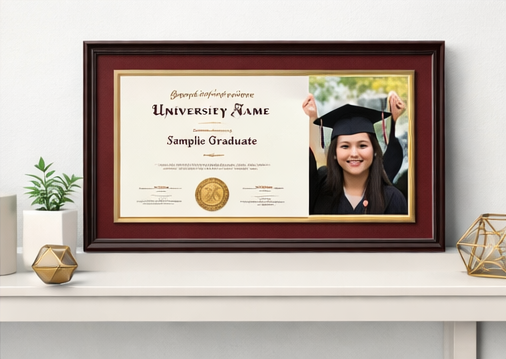 Graduation Photo Frame with Certificate & Photo