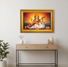 Premium Golden Framed Goddess Saraswati Wall Art for Home Decor